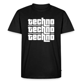 Techno Techno Techno - T-shirt Premium bio Homme - noir - Devant - Nico (187cm)