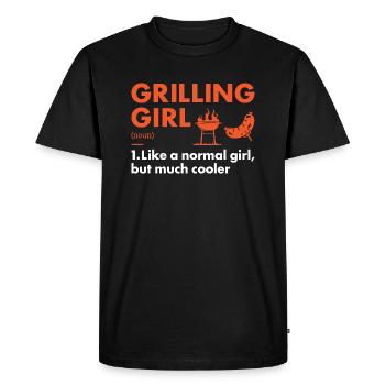 Griller Girl Definition Grilling - Men's Premium Organic T-Shirt - black - Front - Nico (187cm)