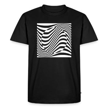 Opart lines design - Men's Premium Organic T-Shirt - black - Front - Nico (187cm)
