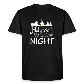 Vacances de Noël Sainte Nuit de Noël d'hiver - T-shirt Premium bio Homme - noir - Devant - Nico (187cm)