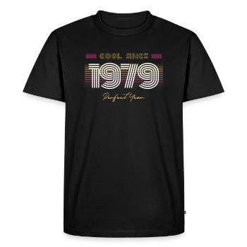 Anniversaire Cool depuis 1979 - T-shirt Premium bio Homme - noir - Devant - Nico (187cm)