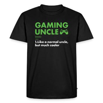 Oncle Gamer Définition Gaming - T-shirt Premium bio Homme - noir - Devant - Nico (187cm)