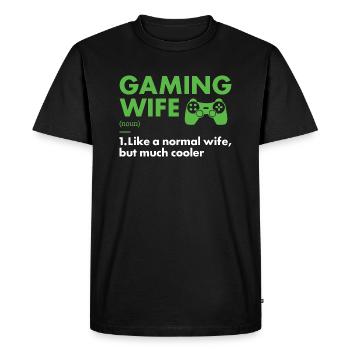 Gamer Femme Définition Jeux - T-shirt Premium bio Homme - noir - Devant - Nico (187cm)