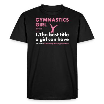 Sport Fille Gymnastique - T-shirt Premium bio Homme - noir - Devant - Nico (187cm)