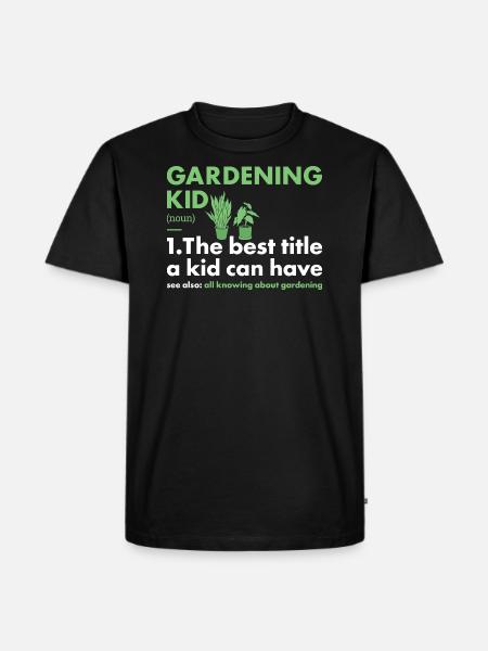 Gardener Kid Definition Gardening - Men's Premium Organic T-Shirt - black