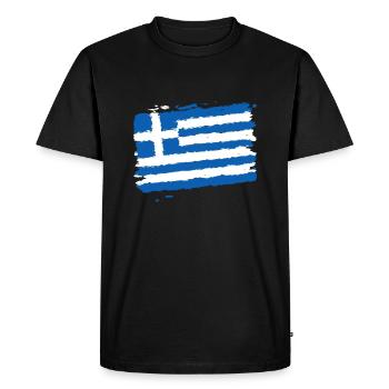 Ελλάδα σημαία - Grichenland flag - T-shirt Premium bio Homme - noir - Devant - Nico (187cm)