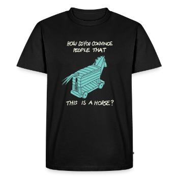 Horse Award Shirt - Men's Premium Organic T-Shirt - black - Front - Nico (187cm)