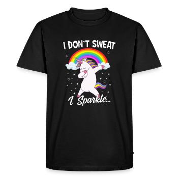 Je ne transpire pas je scintille - T-shirt Premium bio Homme - noir - Devant - Nico (187cm)