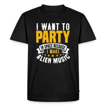 I want to Party - Alien Fan Saying - Men's Premium Organic T-Shirt - black - Front - Nico (187cm)
