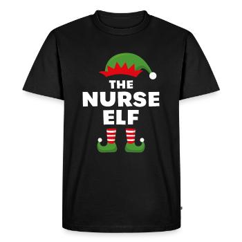 L’Elfe Infirmière - T-shirt Premium bio Homme - noir - Devant - Nico (187cm)