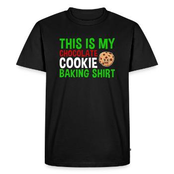 Baking Chocolate Christmas Cookie Baking Cookie - Men's Premium Organic T-Shirt - black - Front - Nico (187cm)