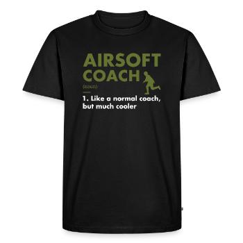 Sport Coach Definition Airsoft - Men's Premium Organic T-Shirt - black - Front - Nico (187cm)