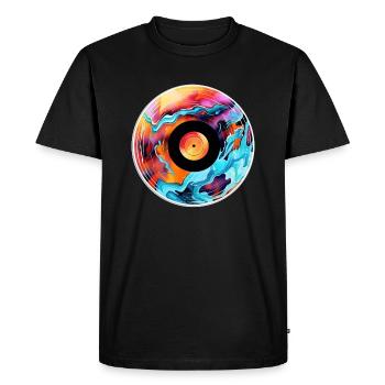 Enregistrer - T-shirt Premium bio Homme - noir - Devant - Nico (187cm)