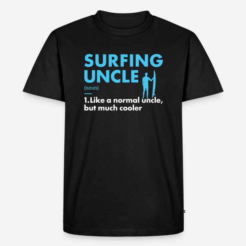 Sport Uncle Surfing - Männer Premium Bio T-Shirt - Schwarz