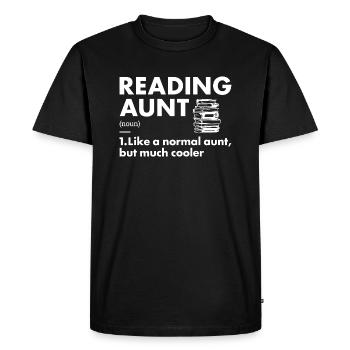 Reader Aunt Definition Reading - Men's Premium Organic T-Shirt - black - Front - Nico (187cm)