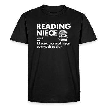 Reader Niece Definition Reading - Men's Premium Organic T-Shirt - black - Front - Nico (187cm)