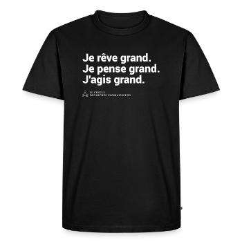 Affirmations Positives #3 - T-shirt Premium bio Homme - noir - Devant - Nico (187cm)