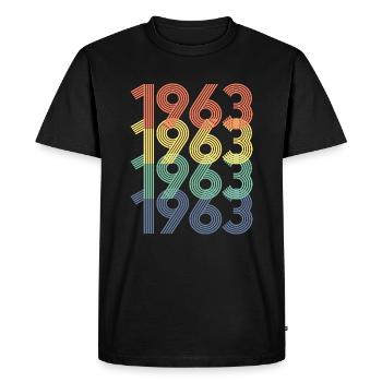 Cool Retro 1963, 60 ans, cadeau de 60e anniversaire - T-shirt Premium bio Homme - noir - Devant - Nico (187cm)