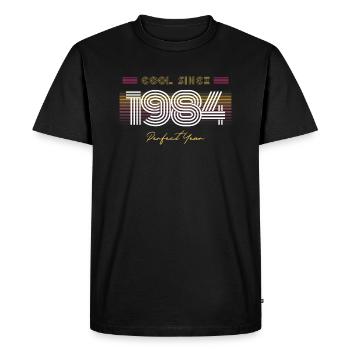 Anniversaire Cool depuis 1984 - T-shirt Premium bio Homme - noir - Devant - Nico (187cm)