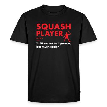 Définition du joueur de sport Squash - T-shirt Premium bio Homme - noir - Devant - Nico (187cm)