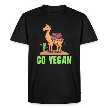 Camel animal design for proud vegans - Men's Premium Organic T-Shirt - black - Front - Nico (187cm)