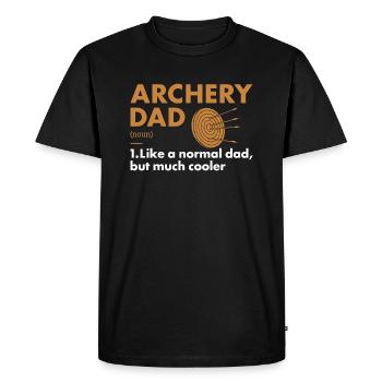 Sport Dad Tir à l’arc - T-shirt Premium bio Homme - noir - Devant - Nico (187cm)