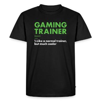 Gamer Trainer Definition Gaming - Men's Premium Organic T-Shirt - black - Front - Nico (187cm)