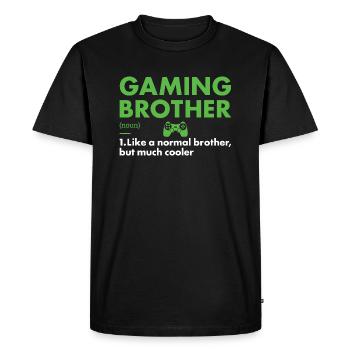 Gamer Brother Définition Jeux - T-shirt Premium bio Homme - noir - Devant - Nico (187cm)