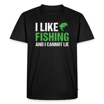 Pêcheur J’aime la pêche - T-shirt Premium bio Homme - noir - Devant - Nico (187cm)