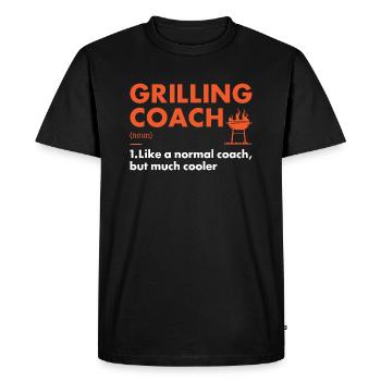 Griller Coach Definition Grilling - Men's Premium Organic T-Shirt - black - Front - Nico (187cm)