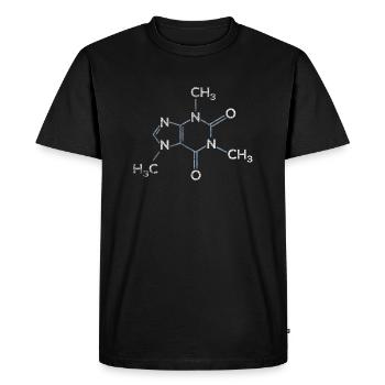 Caffeine Molecule Gift - Men's Premium Organic T-Shirt - black - Front - Nico (187cm)