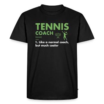 Entraîneur sportif Définition Tennis - T-shirt Premium bio Homme - noir - Devant - Nico (187cm)