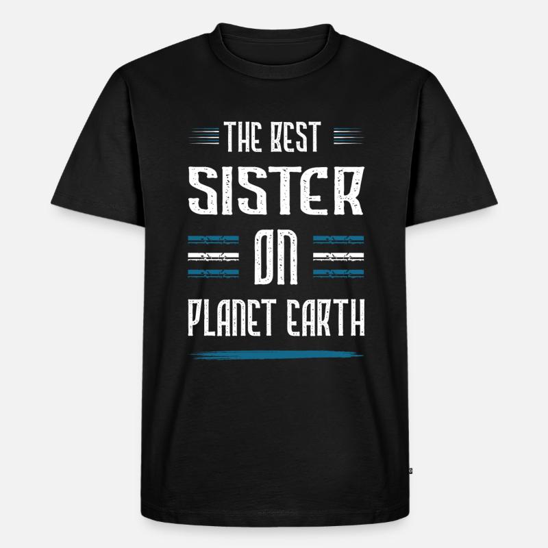 Beste Schwester Spruch - Männer Premium Bio T-Shirt - Schwarz