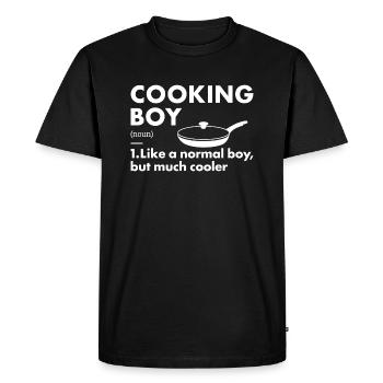 Cook Boy Définition Cuisine - T-shirt Premium bio Homme - noir - Devant - Nico (187cm)