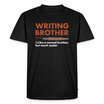 Écrivain Frère Définition Écriture - T-shirt Premium bio Homme - noir - Devant - Nico (187cm)