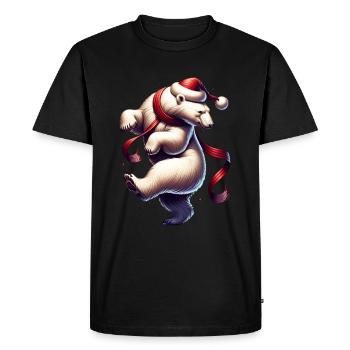 Dancing Christmas Polar Bear Christmas - Men's Premium Organic T-Shirt - black - Front - Nico (187cm)