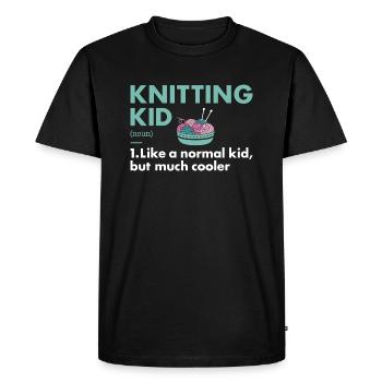 Knitter Kid Definition Knitting - Men's Premium Organic T-Shirt - black - Front - Nico (187cm)
