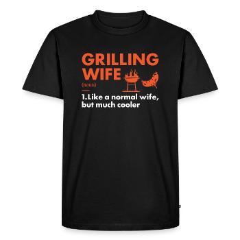 Griller Wife Definition Grilling - Men's Premium Organic T-Shirt - black - Front - Nico (187cm)