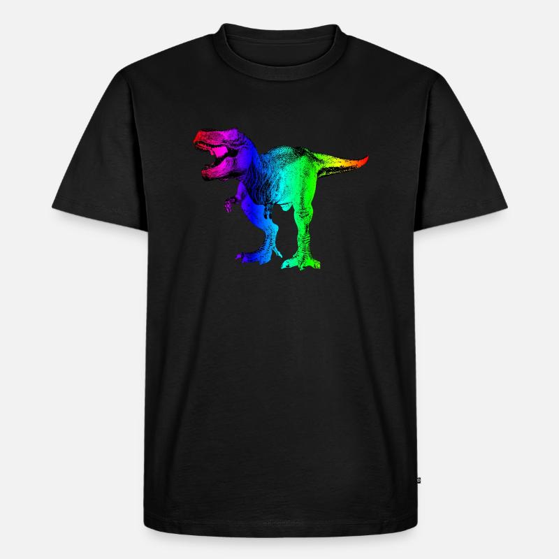 Techno T-Rex - Männer Premium Bio T-Shirt - Schwarz