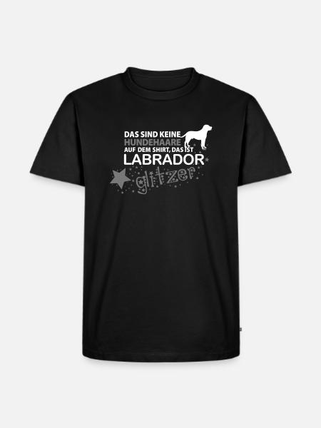 Labrador Glitzer - Männer Premium Bio T-Shirt - Schwarz