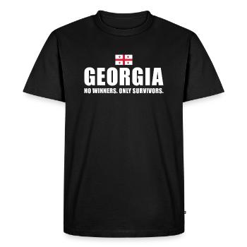 Pas de gagnants seulement des survivants Rugby - T-shirt Premium bio Homme - noir - Devant - Nico (187cm)
