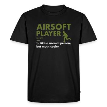 Sport Player Definition Airsoft - Men's Premium Organic T-Shirt - black - Front - Nico (187cm)
