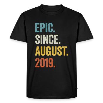 4ème anniversaire 4 ans épiques depuis août 2019 - T-shirt Premium bio Homme - noir - Devant - Nico (187cm)