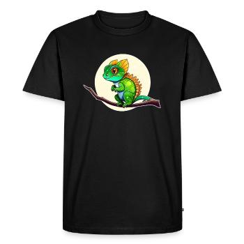 Mignon petit lézard - T-shirt Premium bio Homme - noir - Devant - Nico (187cm)
