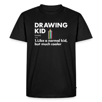 Drawer Kid Definition Drawing - Men's Premium Organic T-Shirt - black - Front - Nico (187cm)