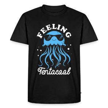 Feeling Tentacool - Jellyfish with Tentacles - Men's Premium Organic T-Shirt - black - Front - Nico (187cm)