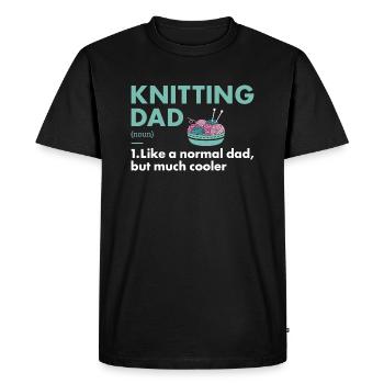 Knitter Dad Definition Knitting - Men's Premium Organic T-Shirt - black - Front - Nico (187cm)