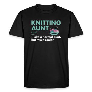 Knitter Aunt Definition Knitting - Men's Premium Organic T-Shirt - black - Front - Nico (187cm)