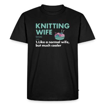 Knitter Wife Definition Knitting - Men's Premium Organic T-Shirt - black - Front - Nico (187cm)