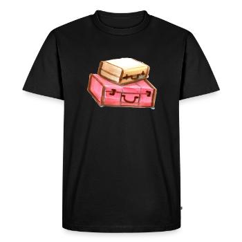 Valise aquarelle cirque - T-shirt Premium bio Homme - noir - Devant - Nico (187cm)